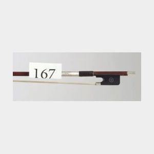 French Silver Mounted Violin Bow, Emile A. Ouchard