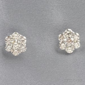 18kt White Gold and Diamond Earstuds