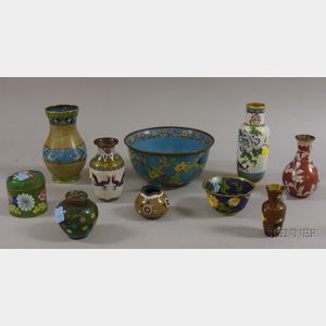 Ten Cloisonne Table and Decorative Items
