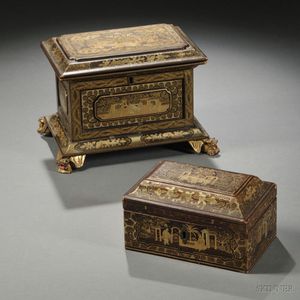Two Chinese Export Lacquer Boxes