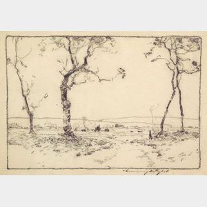 Chauncey Foster Ryder (American, 1868-1949) Landscape Sketch