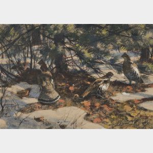 Aiden Lassell Ripley (American, 1896-1969) Grouse in Winter
