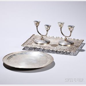 Four Pieces of Chinese Export Silver Tableware