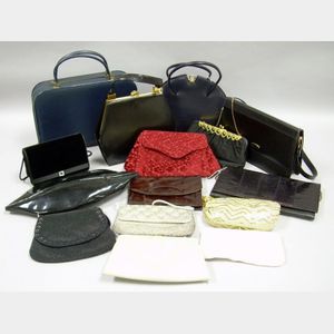 Fifteen Assorted Vintage to Modern Purses and Evening Bags
