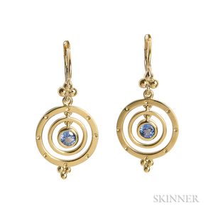 18kt Gold and Sapphire "Piccolo Tolomeo" Earrings, Temple St. Clair