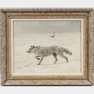 Theodore Victor Carl Valenkamph (Swedish/American, 1868-1924) Wolf in Snow