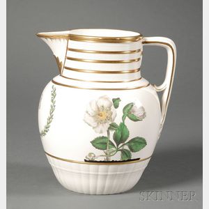 Floral Decorated Pearlware Pitcher