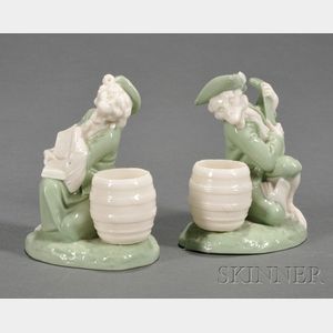 Pair of Minton Porcelain Figural Toothpick Holders