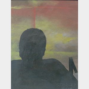 American School, 20th Century Self Portrait /Abstract Figure in Silhouette