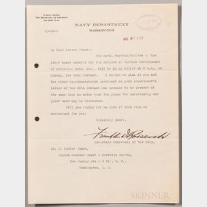 Roosevelt, Franklin Delano (1882-1945) Seventeen Typed Letters Signed, 1916-1919.