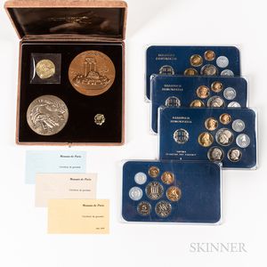 Cased 1979 Monnaie de Paris for the Geniki Bank of Greece Three-medal Set