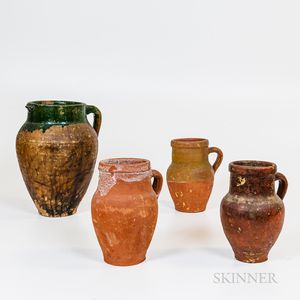 Four Earthenware Pottery Jugs