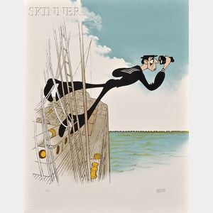 Al (Albert) Hirschfeld (American, 1903-2003) Buster Keaton in The Navigator