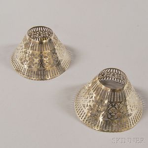 Pair of Gorham Pierced Silver-plated Sconce Shades