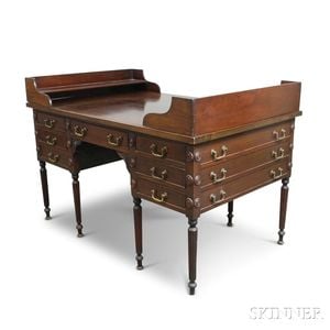 Regency-style Mahogany Partners' Desk