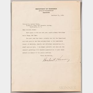 Hoover, Herbert (1874-1964) Three Typed Letters Signed, 1925-1927.