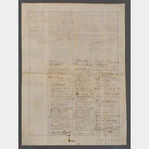 (Constitutional Amendment and Slavery),Historically Important Petition Proposing th e XIII Amendment Abolishing Slavery