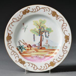 Chinese Export Porcelain Plate with Valentine or Altar of Love Pattern
