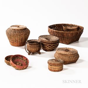 Seven Small Splint Baskets