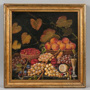 American School, 19th Century Still Life with Fruit on a Table
