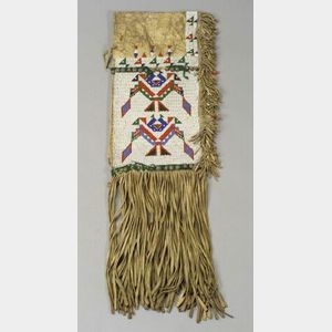 Central Plains Beaded Hide and Cloth Saddle Throw