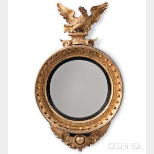 Giltwood Girandole Mirror with Eagle