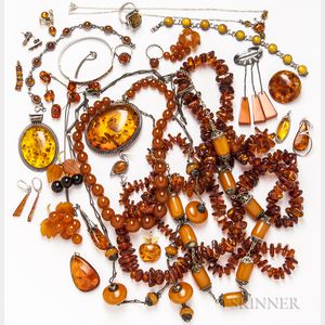 Group of Amber and Resin Jewelry