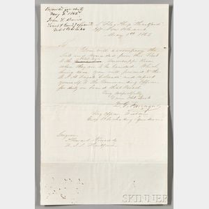 Farragut, David Glasgow (1801-1870) Autograph Letter Signed, from the U.S. Flagship Hartford