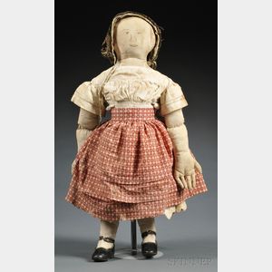 Folk Art Stuffed Cotton Cloth Doll