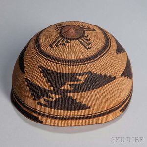 Karok-Yurok Twined Basketry Hat