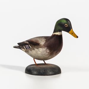 Carved and Painted Miniature Male Mallard