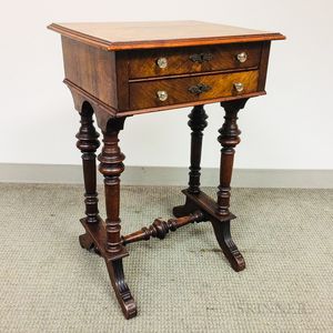 Renaissance Revival Walnut Sewing Stand