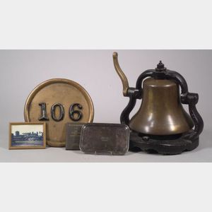 Rutland Railroad Steam Locomotive Bell and Number Plate
