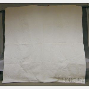 Whitework Cotton Trapunto-stitched Quilt