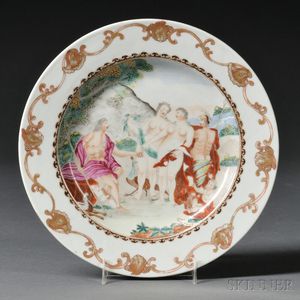 Chinese Export Porcelain Plate Depicting the Judgment of Paris