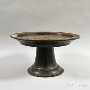 Turned Black-painted Footed Compote
