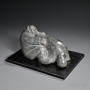 Inuit Sculpture of an Eskimo and Seal