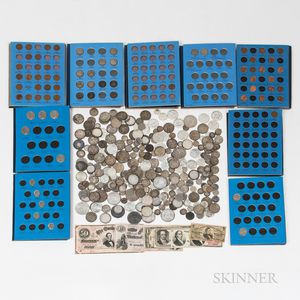 Large Group of American Coins and Currency
