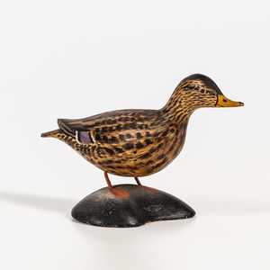 Carved and Painted Miniature Female Mallard