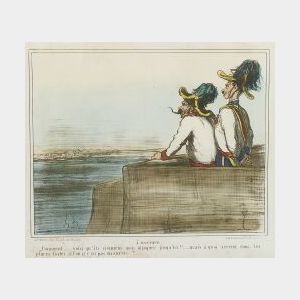 Honore Daumier (French, 1808-1879) Lot of Four Prints Including: Pauvre Giulay! , A Mantoue