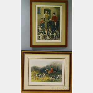 Two Framed 19th Century British Hunting Prints: After Edwin Douglas (British, 1848-1914),Mine Host
