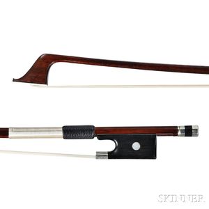 French Nickel-mounted Violoncello Bow, Jerome Thibouville-Lamy
