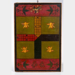 Large Two-sided Parcheesi/Checkers Game Board