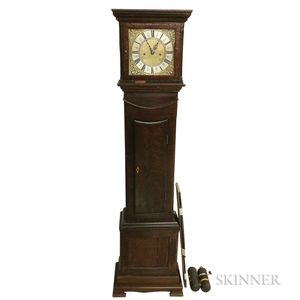 Reproduction James Delaunce Walnut Veneer Tall Case Clock