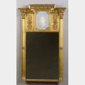 Neo-classical Giltwood and Composition Wedgwood Mounted Mirror