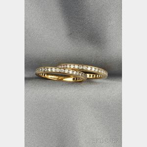 Two 18kt Gold and Diamond Eternity Bands, Tiffany & Co.