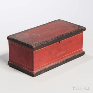 Miniature Red-painted Six-board Chest