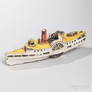 Cast Iron "City of New York" Steamboat Pull Toy