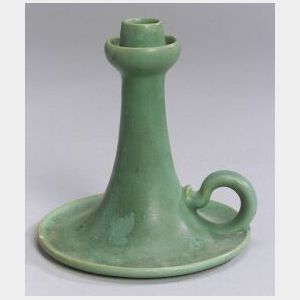 Teco Arts and Crafts Pottery Candlestick