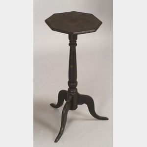 Black Painted Candlestand, attributed to Samuel Dunlap
